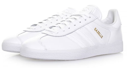adidas gazelle leather trainers in white