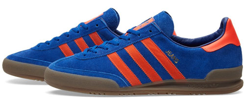 adidas jeans trainers blue and orange