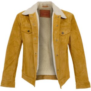 Levi’s vintage-style Type III Trucker Sherpa Jacket in suede