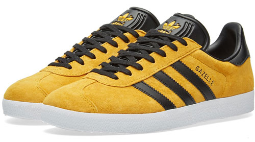 black and gold adidas gazelle trainers