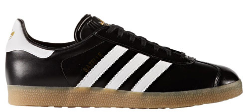adidas leather black trainers
