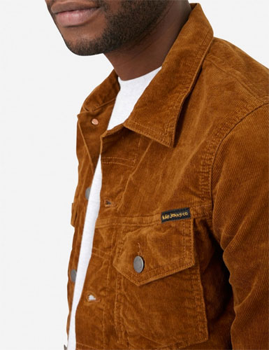 brown cord trucker jacket
