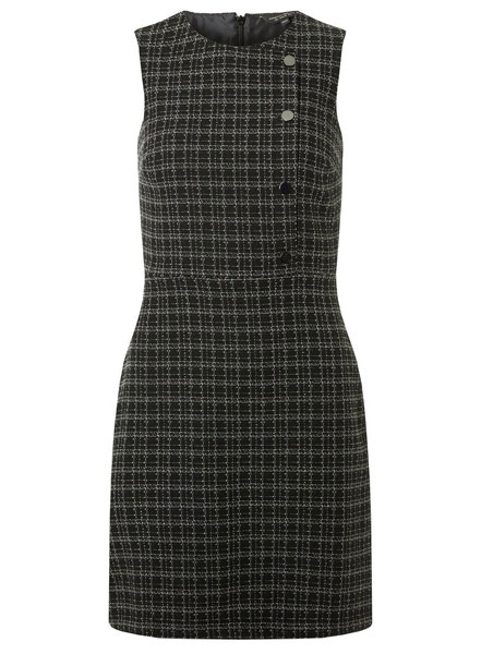 Black boucle button 1960s-style shift dress at Dorothy Perkins - Retro ...