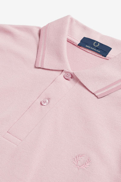 pink fred perry polo shirt